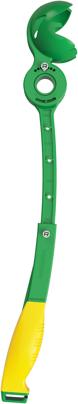 RapidArm+ cricket ball thrower in green and gold